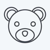 icona orso. relazionato per animale testa simbolo. linea stile. semplice design modificabile. semplice illustrazione. carino. formazione scolastica vettore