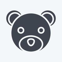 icona orso. relazionato per animale testa simbolo. glifo stile. semplice design modificabile. semplice illustrazione. carino. formazione scolastica vettore
