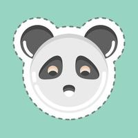 etichetta linea tagliare panda. relazionato per animale testa simbolo. semplice design modificabile. semplice illustrazione. carino. formazione scolastica vettore