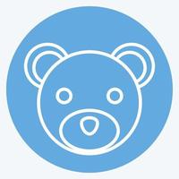 icona orso. relazionato per animale testa simbolo. blu occhi stile. semplice design modificabile. semplice illustrazione. carino. formazione scolastica vettore