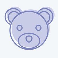 icona orso. relazionato per animale testa simbolo. Due tono stile. semplice design modificabile. semplice illustrazione. carino. formazione scolastica vettore