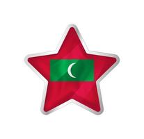 Maldive bandiera nel stella. pulsante stella e bandiera modello. facile la modifica e vettore nel gruppi. nazionale bandiera vettore illustrazione su bianca sfondo.