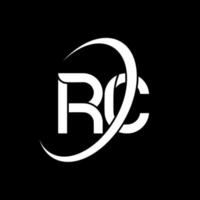 rc logo. r c design. bianca rc lettera. rc lettera logo design. iniziale lettera rc connesso cerchio maiuscolo monogramma logo. vettore