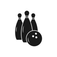 bowling icona vettore illustrazione, bowling perno e bowling palla icona