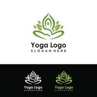 astratto monoline yoga foglia logo vettore