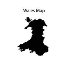 Galles carta geografica silhouette vettore illustrazione nel bianca sfondo