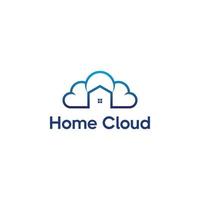 casa e nube logo design vettore