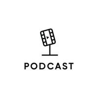 documentario film Podcast logo design vettore