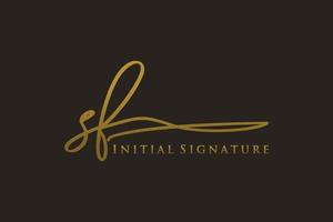 iniziale sf lettera firma logo modello elegante design logo. mano disegnato calligrafia lettering vettore illustrazione.