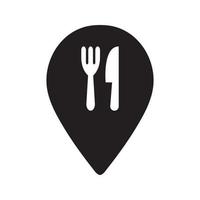ristorante carta geografica perno icona vettore