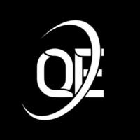 qe logo. q e design. bianca qe lettera. qe lettera logo design. iniziale lettera qe connesso cerchio maiuscolo monogramma logo. vettore