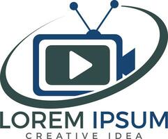 tv media logo design. video Camera cartello. vettore