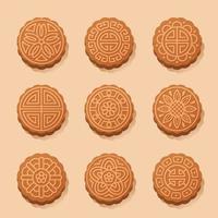 impostato di mooncake per metà autunno Festival vettore