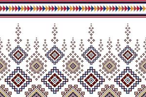 ikat etnico senza soluzione di continuità modello decorazione design. azteco tessuto tappeto boho mandala tessile arredamento sfondo. tribale nativo motivo fiore decorativo tradizionale ricamo vettore illustrato sfondo