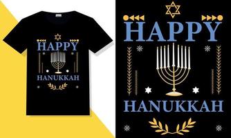 hanukkah t camicia vettore. hanukkah mano lettering vettore