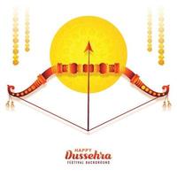 signore rama con freccia uccisione ravana nel contento Dussehra design vettore