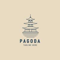 pagoda linea arte logo, icona e simbolo, vettore illustrazione design