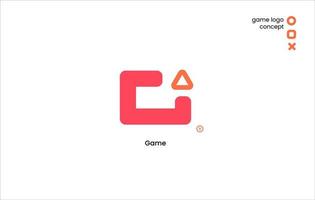 concetto logo logo per un' gioco piattaforma utilizzando il iniziale g come un' simbolo e alcuni gioco elementi nel arancia vettore