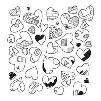 doodle del cuore, amore, illustrazione vettoriale. vettore