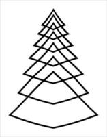 Natale albero illustrazione. nero e bianca, monocromatico Natale albero decorativo, stilizzato illustrazione. vettore