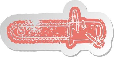 vecchio adesivo angosciato per una motosega vettore