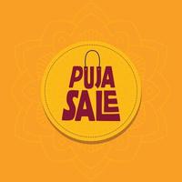 Durga puja speciale offerta, vendita o promozione bandiera vettore illustrazione con bellissimo lettering e cerchio mandala design.