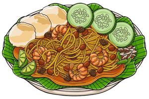 mie Aceh indonesiano cibo vettore