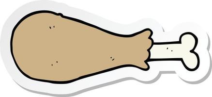 adesivo di una coscia di pollo cartone animato vettore
