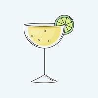 giallo cocktail con lime vettore