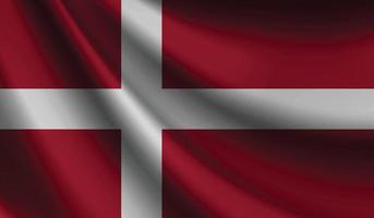bandiera della Danimarca sventola. sfondo per il design patriottico e nazionale vettore