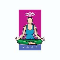 yoga donna vettore design e icona. uno stile di yoga posa e illustrazione