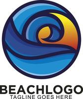 spiaggia o onda logo design concetto vettore