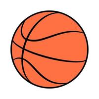 icona di vettore di palla da basket su sfondo bianco