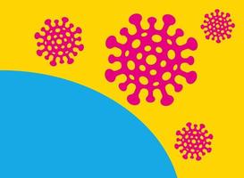 vettore manifesto con coronavirus nel CMYK stile