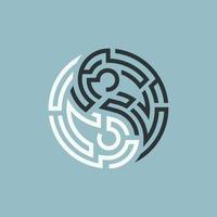 yin yang labirinto vettore
