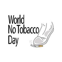 mondo no tabacco giorno, un' stivale calpestare un' rotto fumo sigaretta, ottenere sbarazzarsi di cattivo abitudini vettore