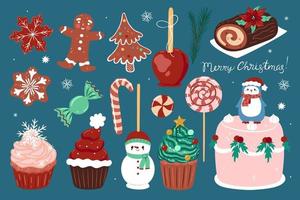 collezione di carino Natale dolci. vettore grafica.