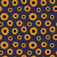 girasole fiore senza soluzione di continuità vettore modello isolato su Marina Militare blu sfondo. design per uso tessile tutti al di sopra di tessuto involucro carta e altri.