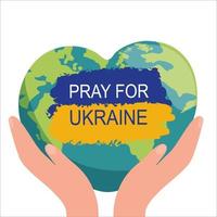 pregare per Ucraina concetto sfondo, Ucraina bandiera amore forma preghiere concetto vettore illustrazione. pregare per Ucraina pace. Salva Ucraina a partire dal Russia
