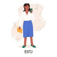 mbti persona tipi concetto. socionica mbti. personalità test. piatto vettore illustrazione