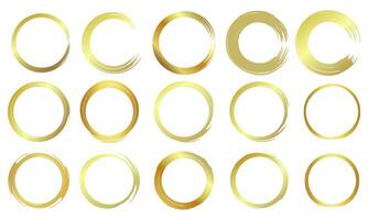 oro cerchio elemento collezione impostato vettore