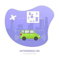 autonomo senza conducente auto moderno arte illustrazione vettore