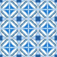 blu geometrico senza soluzione di continuità modello con tribale forma. modello progettato nel ikat, azteco, marocchino, tailandese, lusso Arabo stile. ideale per tessuto indumento, ceramica, sfondo. vettore illustrazione.