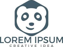 panda orso logo design vettore modello.