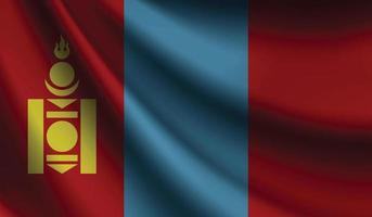 Mongolia bandiera agitando sfondo per patriottico e nazionale design vettore