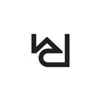 astratto lettera wd semplice linea logo vettore