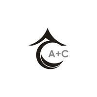lettera AC semplice geometrico freccia 3d logo vettore