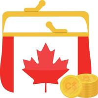canadese bandiera mano disegnato, canadese dollaro mano disegnato vettore