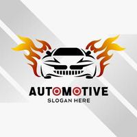 auto settore automobilistico logo design nel creativo astratto stile con fuoco elemento. veloce e velocità logo modello vettore. settore automobilistico logo premio illustrazione vettore