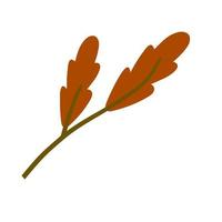 ramo con rosso le foglie. pianta quercia design. elemento di legna e natura. piatto semplice illustrazione vettore